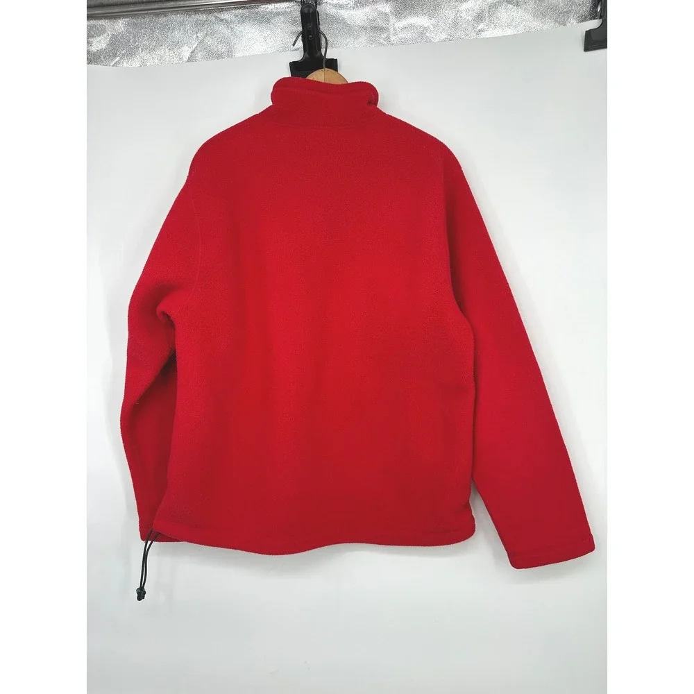 Polo Ralph Lauren Fleece Pullover Mens L Red Quarter Zip Logo Preppy Casual